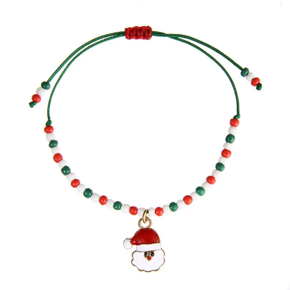 Xmas Bracelet 4 Taoup льняная пеньковая клетчатая полоска веселое Рождество крышка бутылки вина украшения Рождественские настольные декорации Рождественский Декор для дома Noel Navidad - Цвет: Xmas Bracelet 4