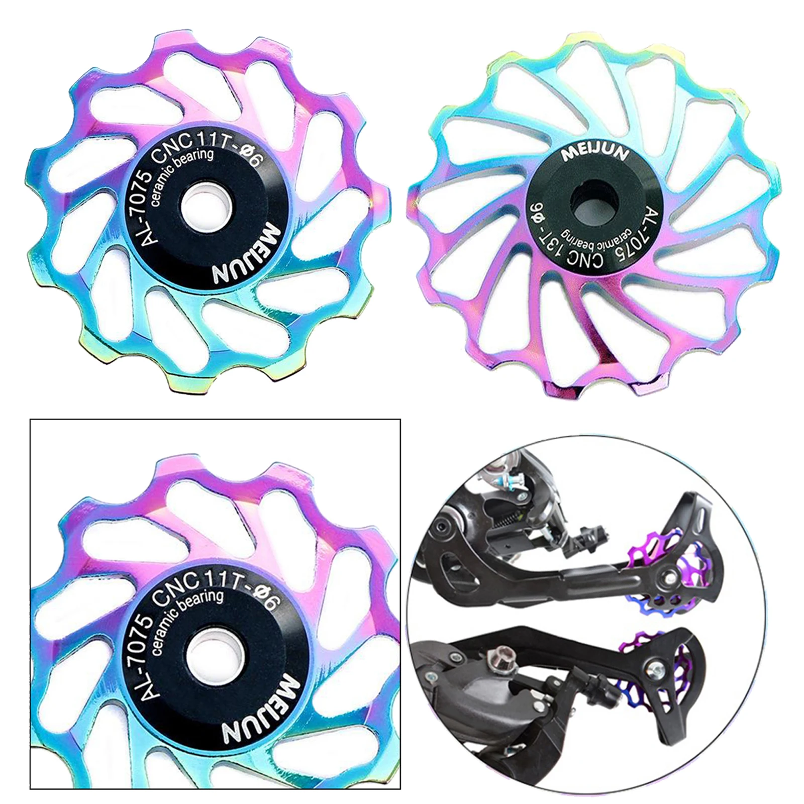 

Aluminum Alloy Bicycle Rear Derailleur MTB Road Bike Guide Roller Pulley 11T/13T