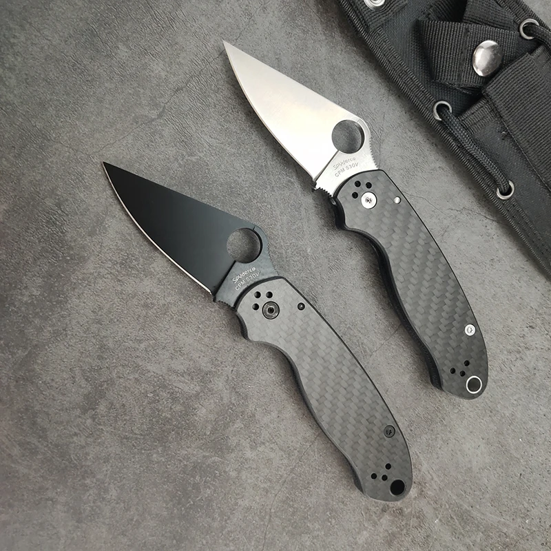 

Складной нож Spy Para 3 C223, тактический клинок из углеродного волокна с ручкой из стали CPM-S30V, для выживания, кемпинга, повседневного использован...