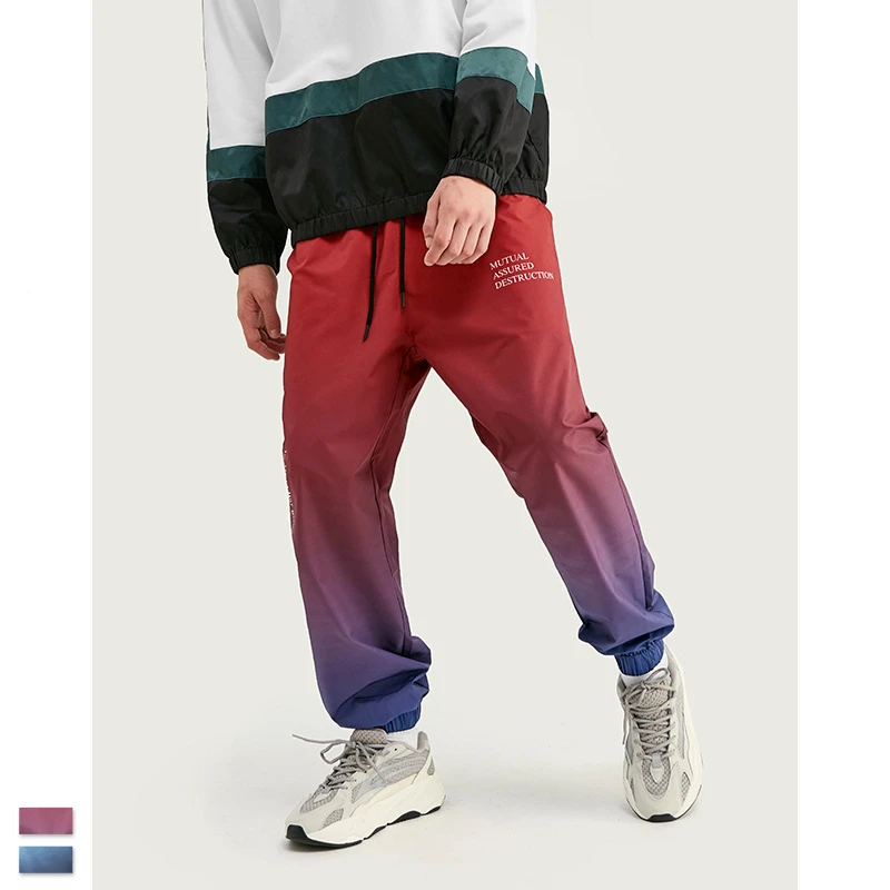 Ковбойская безрукавка 19FW, мужские и женские длинные штаны kanye west, градиентные цвета, подходящие для хип-хопа, уличная одежда для бега, спортивные штаны, штаны