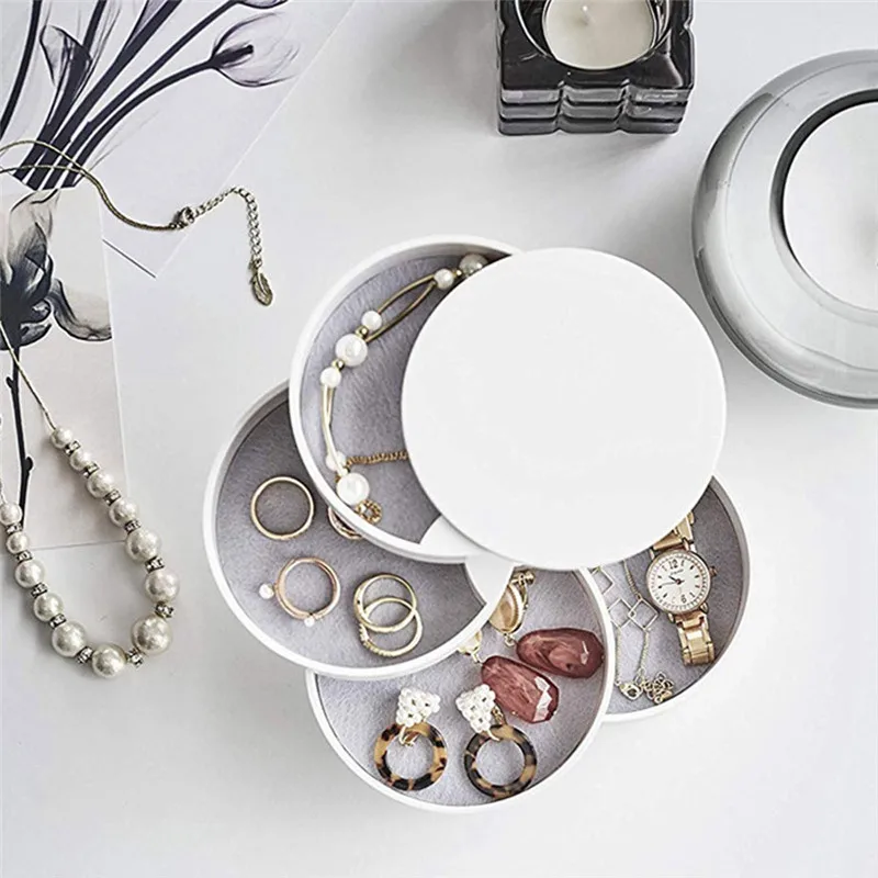 Шкатулка для ювелирных изделий девочек в европейском стиле лоток хранения на 360 °