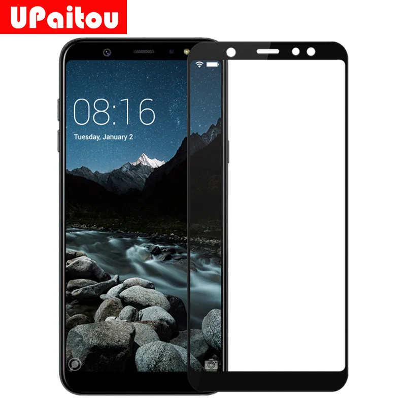 UPaitou полное покрытие закаленное стекло для Samsung Galaxy A6 Plus Защитная пленка экрана