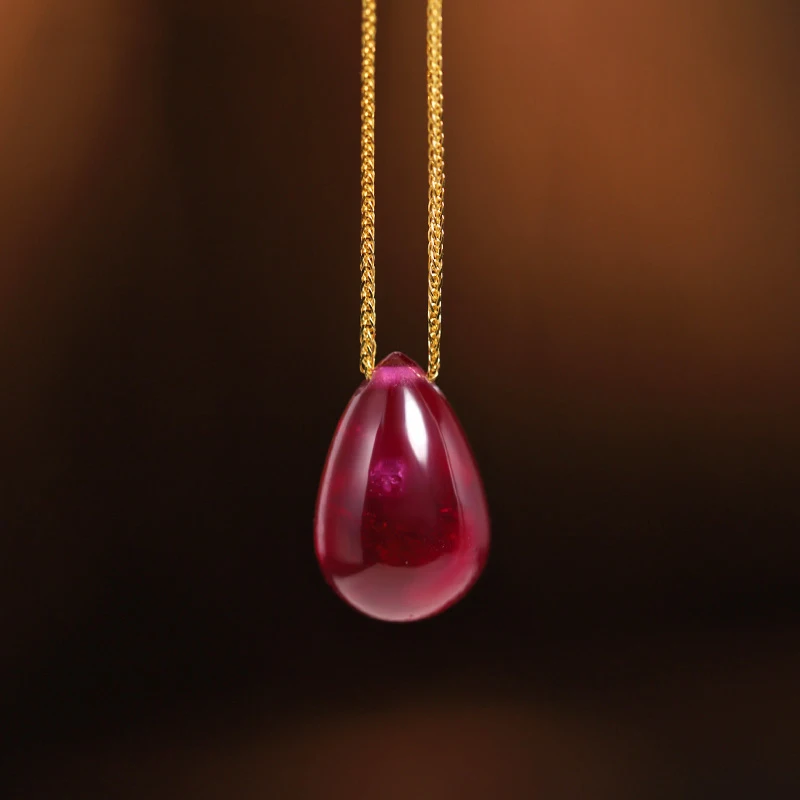 Бренд DAIMI большой зерна с Рубиновой подвеской женский натуральный Лисий мех из