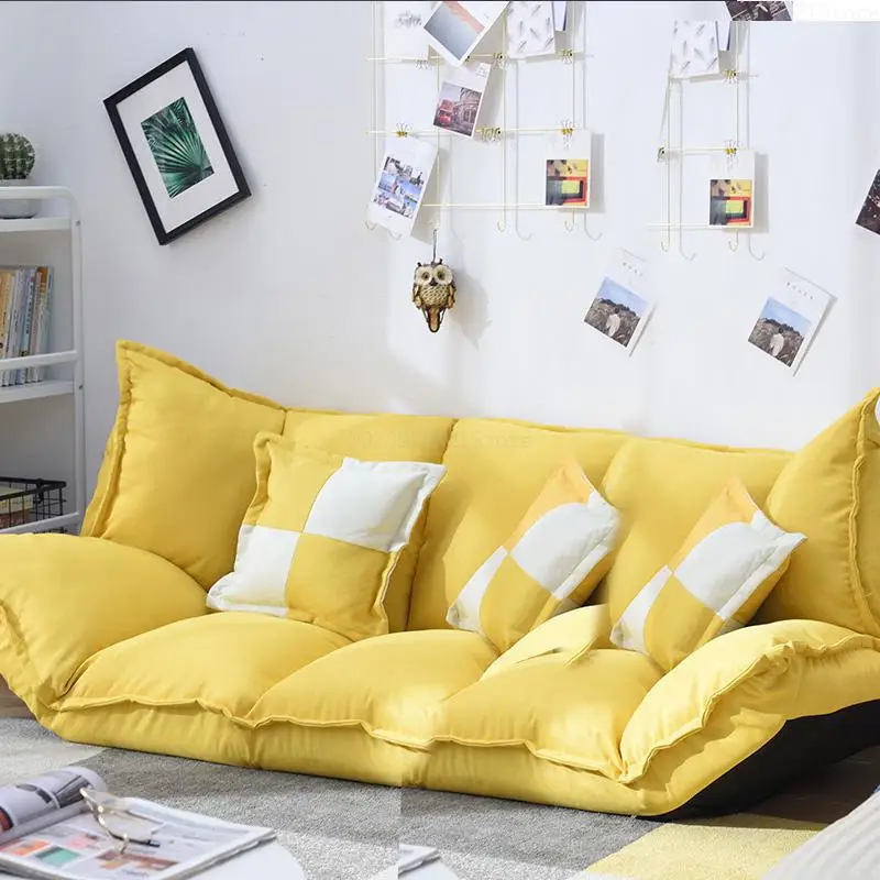 Льняная ткань обивка Регулируемый напольный диван кровать гостиная Пол ленивый