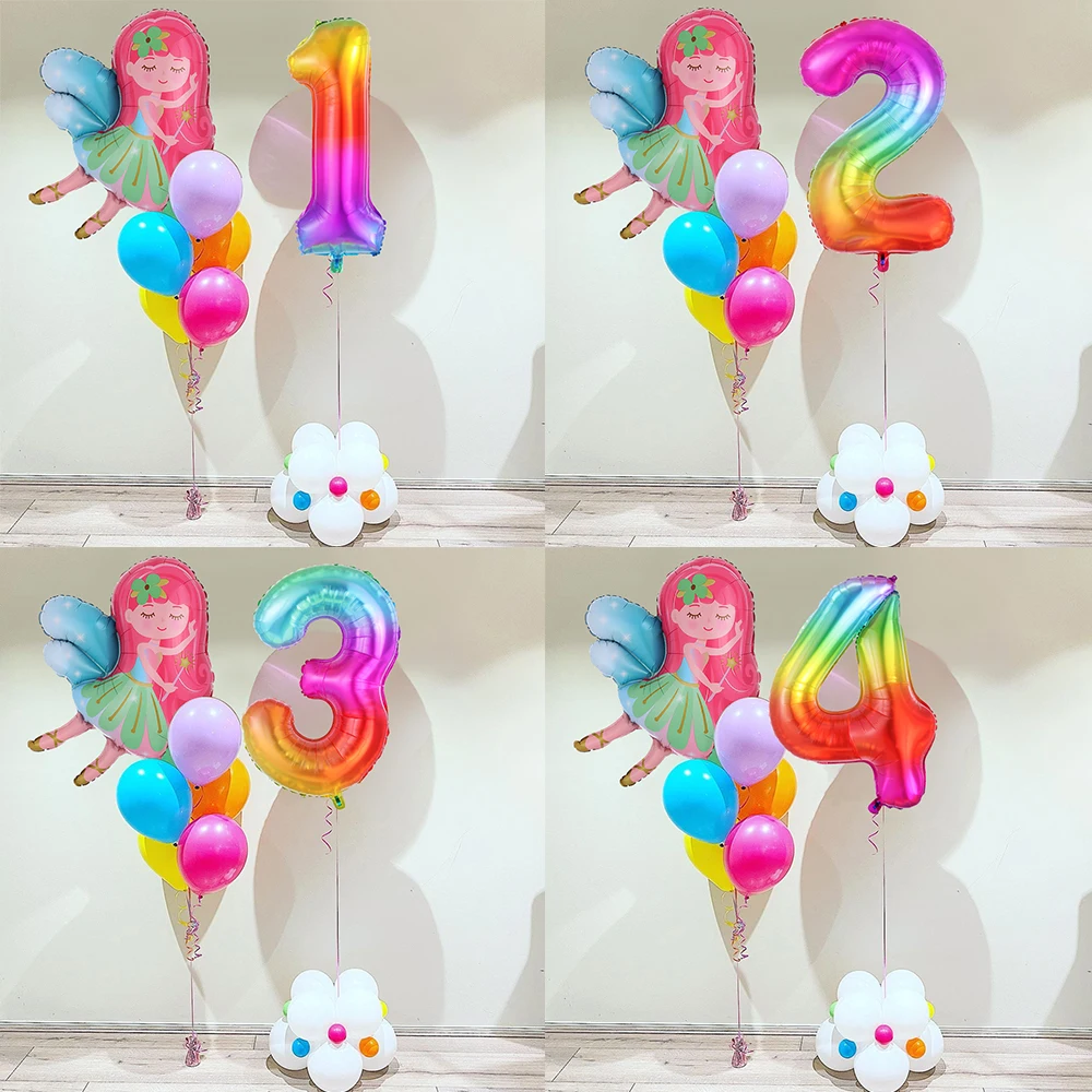 20 шт./компл. маленькая сказочная фотография 40 дюймов радужные цифры шар принцесса