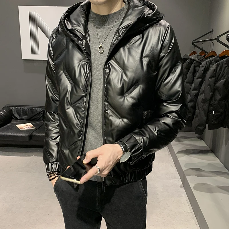 

New style men's down jacket winter handsome trend lightweight hooded thickened thin winter coat men's Korean down jacket QY54