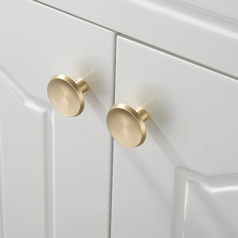 Круглые ручки и для дверей шкафа позолоченные латунные мебели шкаф выдвижной