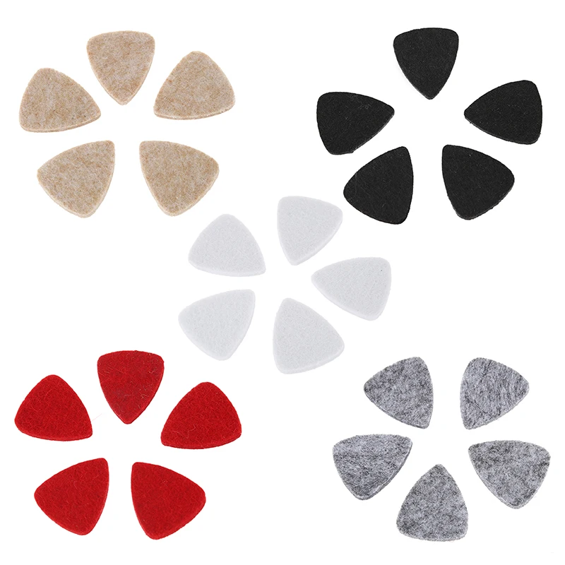 

5 Pcs Soft Hard Ukulele Wool Felt Picks Mandolin Guitar Plectrums