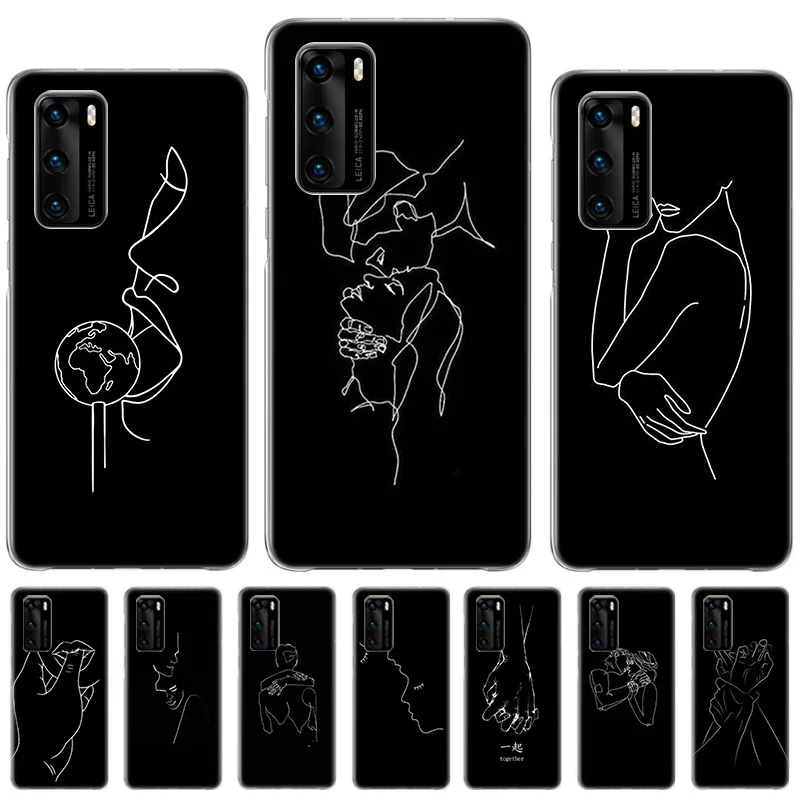 

Art Simple Kiss Rose Sex Girl Body Case For Huawei Honor 10 lite 8X 9X 20S 30S 50 Pro Mate 20 30 40 Pro Protect Phone Cover