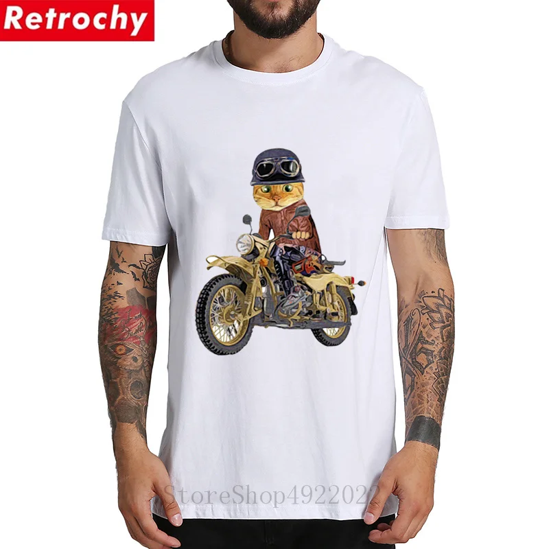 Футболка мужская с коротким рукавом забавная тенниска 3D принтом кота