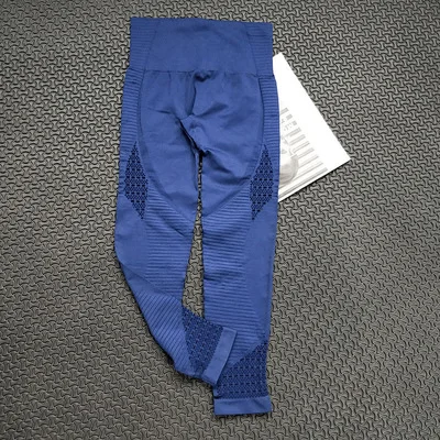 Дышащие штаны для йоги женские бесшовные леггинсы с вырезами спортзала бега