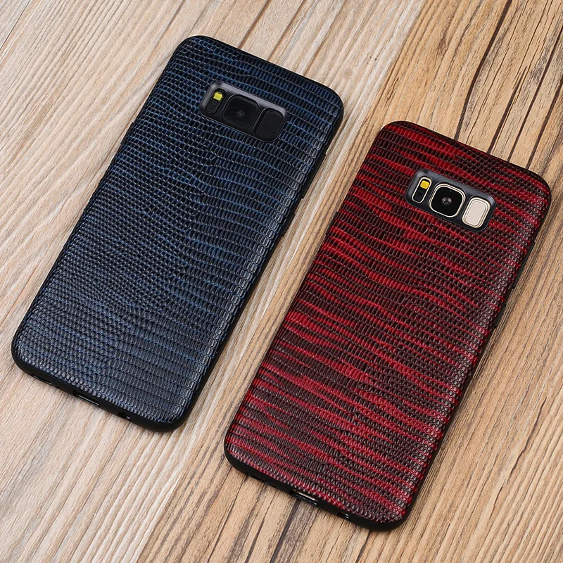 Роскошный чехол для телефона из натуральной кожи Samsung S8 S9 Plus чехлы с текстурой