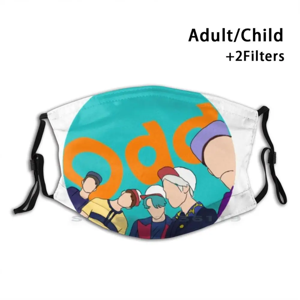 

Shinee нечетная наклейка Многоразовая маска Pm2.5 фильтр маска для лица дети Shinee Weird