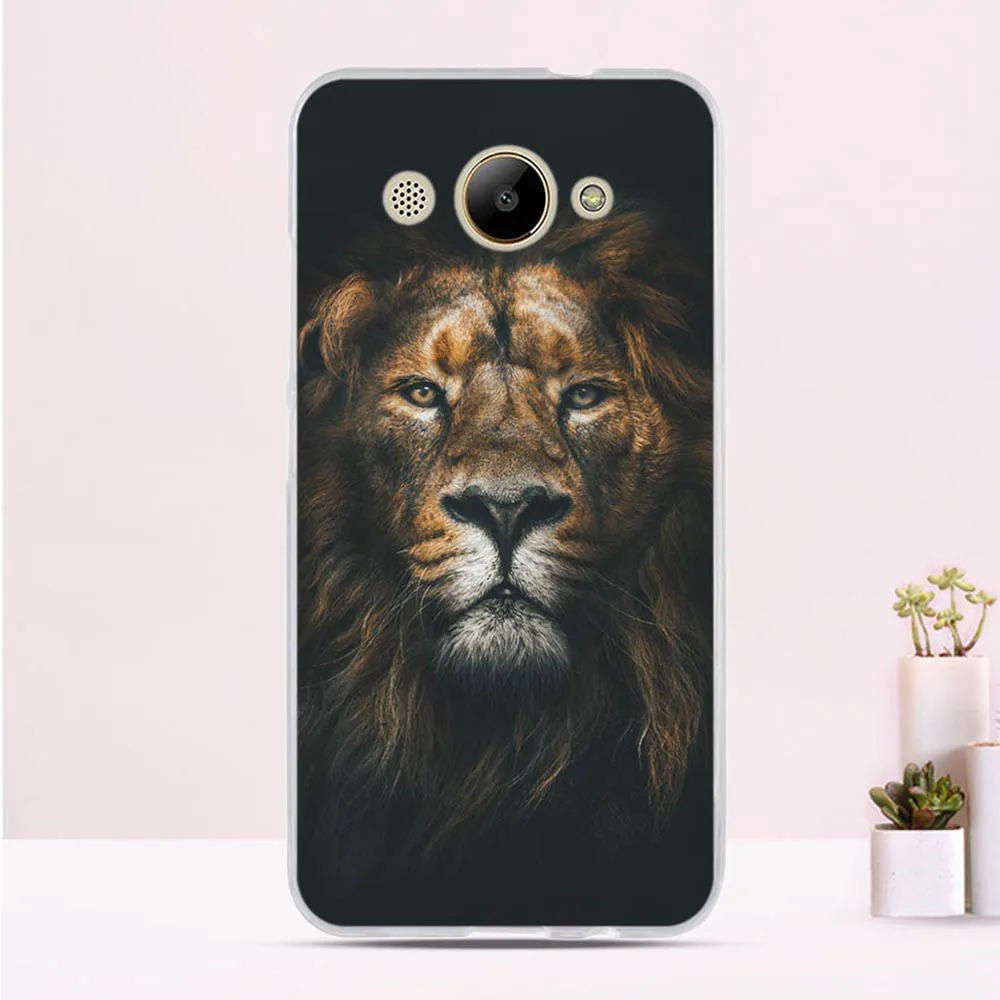 Мягкий ТПУ чехол для Huawei Y3 2017 силиконовый с рисунком CRO-L22 защитный телефона 2018 y5