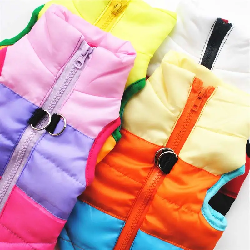 

Fashion Winter Pet Vest Cotton Splice Color Keep Warm Casual Puppy Coat Windproof Dog Jacket Pets Clothing Supplies AUG8