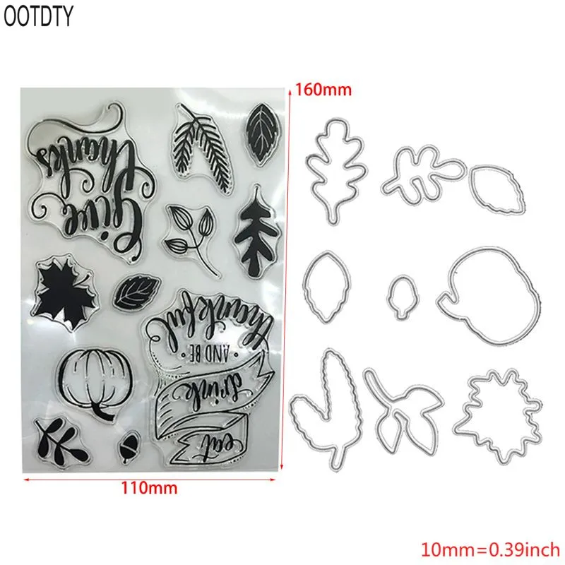 

Pumpkin Clear Stamps Seal+Cutting Dies Stencil Set DIY Scrapbooking