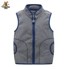 Новое поступление 2021, весенне-осенний детский жилет для мальчиков, полосатый флисовый жилет и пальто, детская толстовка для мальчиков, теплый