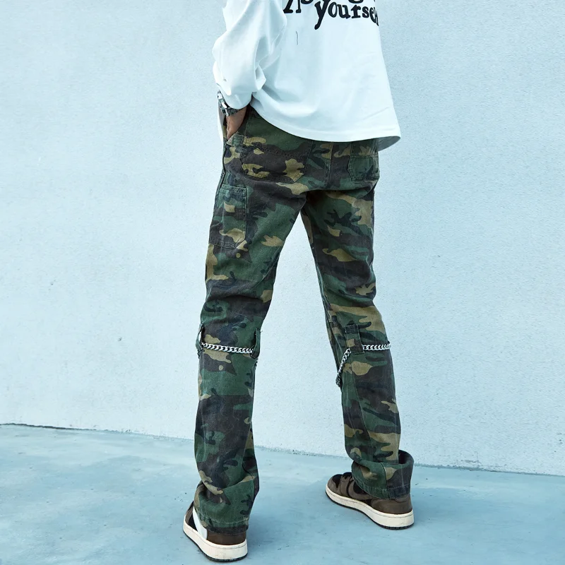 2022 New Arrival Army Green Cotton Men Tactical Military Cargo Pants Chain Camouflage Long Trousers For Teens Pantalones Hombre