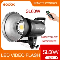 godox sl60w video led light 5600k white version 3300k yellow version continuous lighting bowens mount for studio video recording