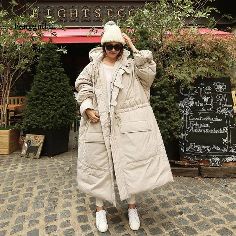 

Winter Women Clothes New Thick Cotton Coat Streetwear Loose Solid Color Warm Korean Parka Outerwear Long Coats