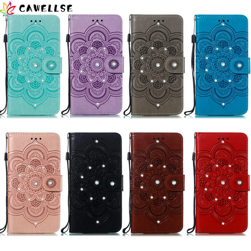 

Shiny Mandala Leather Flip Case for Huawei Honor 10i 10 9 X Lite 30 20 Pro 9A 9C 9S 8A 8X 7A 7C V20 V30 Wallet Cards Phone Cover