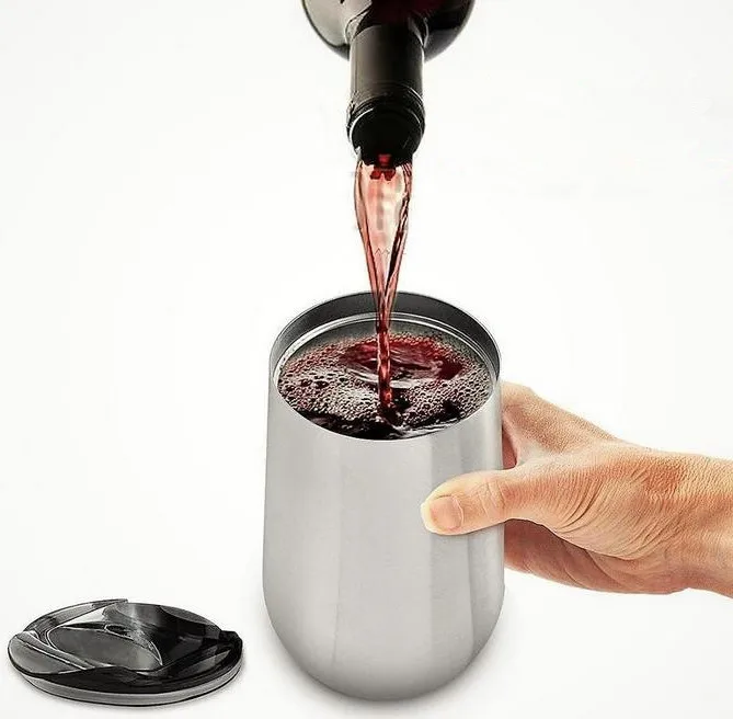 

16 oz 304 Нержавеющая сталь бокалы для вина объемом 16 унций красное вино Кубки с вакуумной изоляцией из нержавеющей стали чашки стакан на откры...