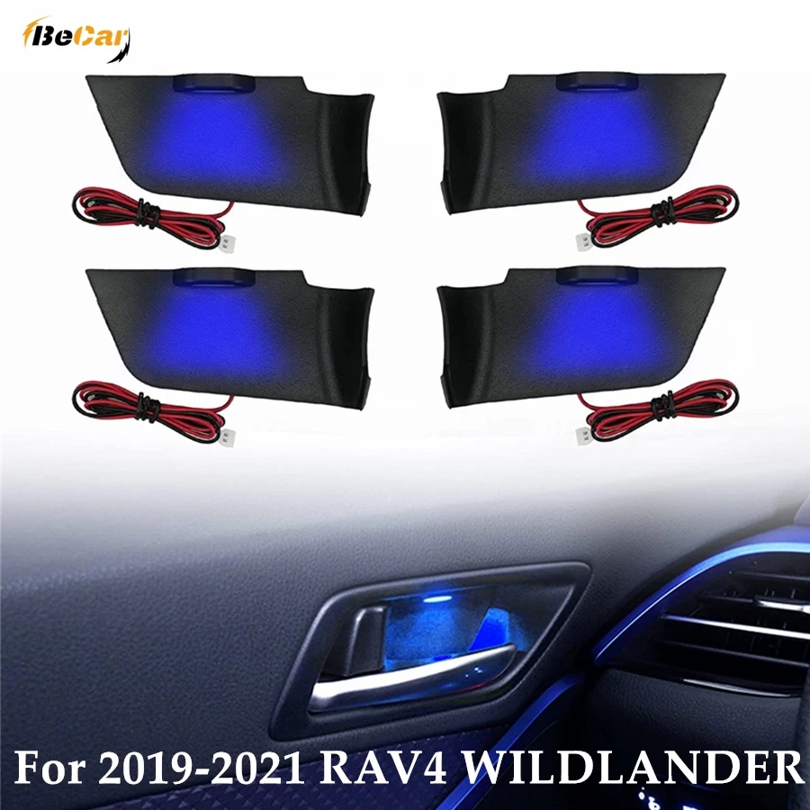 

Для 2019-2021 RAV4 WILDLANDER внутренняя дверная чаша синий свет наборы атмосфера интерьер светодиодный ная дверная ручсветильник с инструментом для снятия