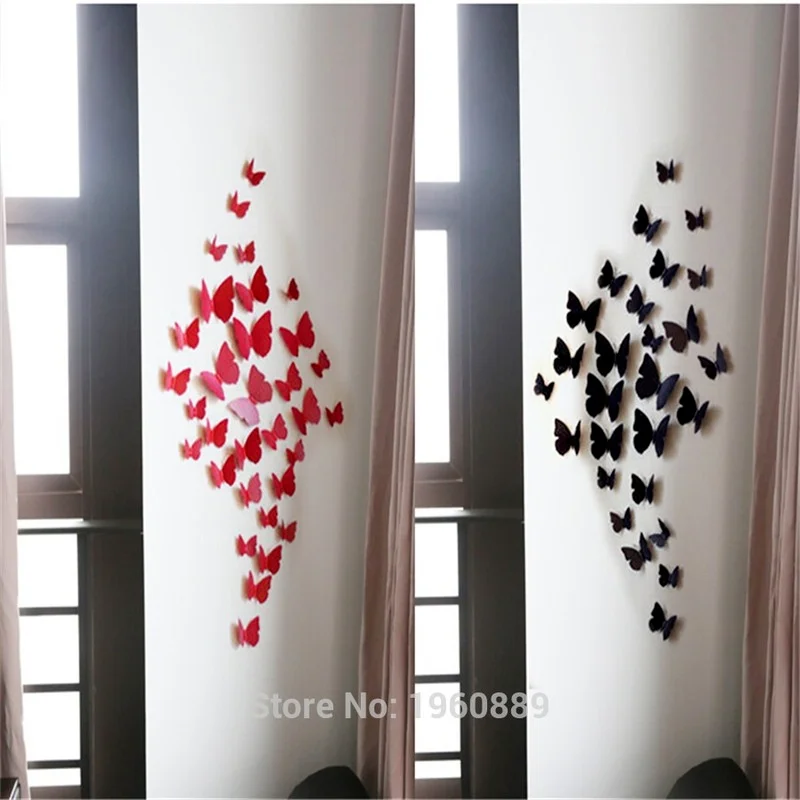 Набор наклеек с бабочками 12 шт. размер в ассортименте|sticker custom|sticker black and whitesticker film