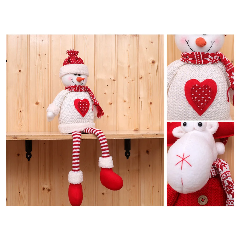 1 шт. длинные ножки Санта Клаус Снеговик Лось Рождество Сидящая кукла украшение