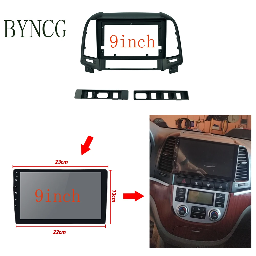 Автомобильный радиоприемник BYNCG 2 Din пластиковая панель Fascia Для HYUNDAI Santa Fe IX45 2006 ~ 2012