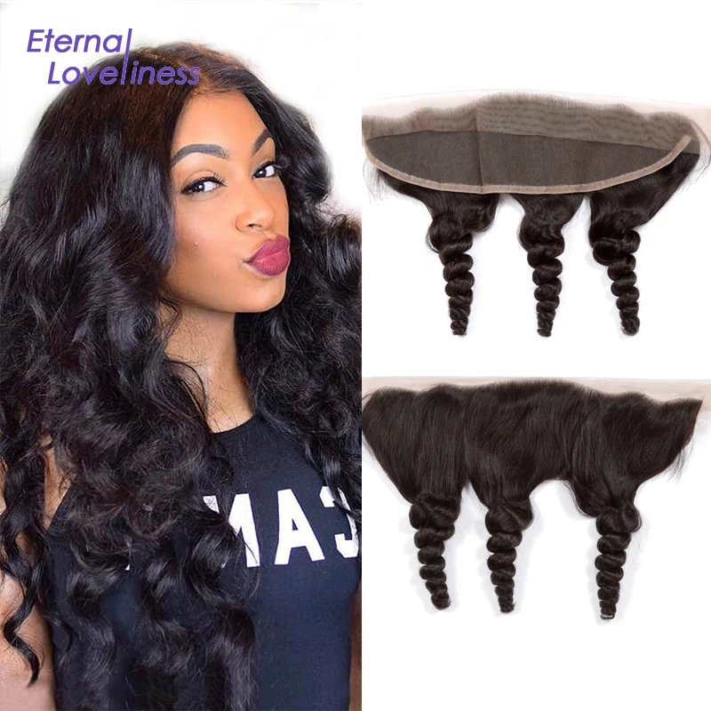 

Loose Wave Lace Frontal With Baby Hair10-20inc Lace Closure 13x4 Ear To Ear Brazilian Remy Hair Free Part Lace Closure