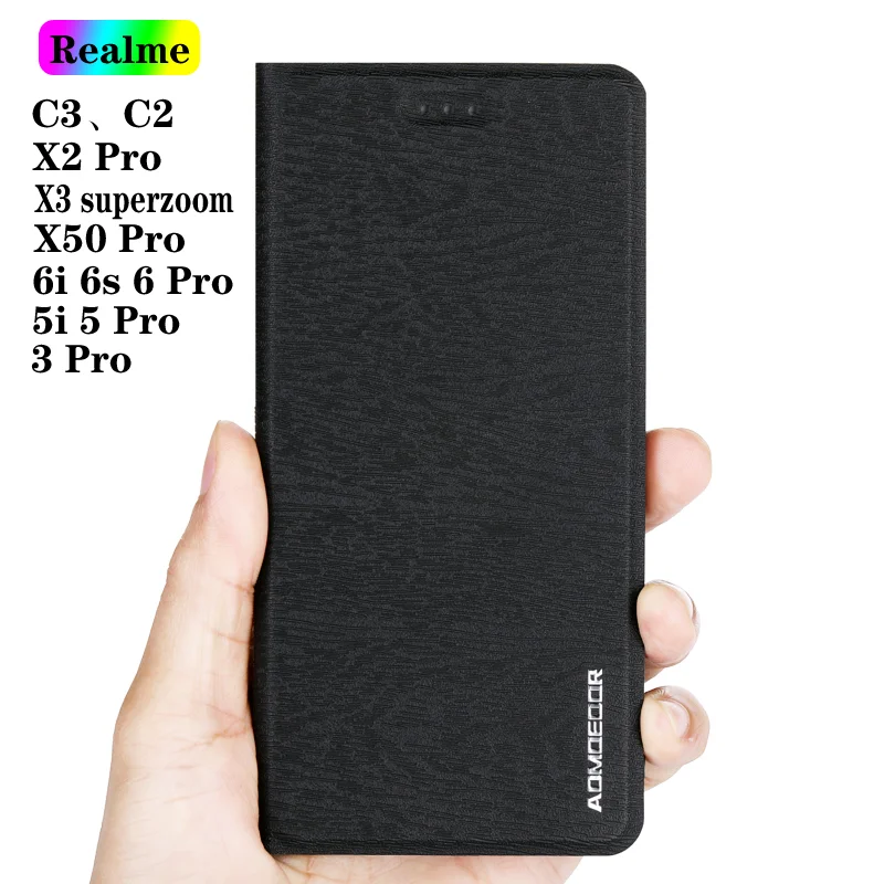 realme c20 c21 c3 c2 c11 c12 c15 c17 x3 superzoom x2 x50 pro leather flip case cover for realme 8 7 6 7i 6i 6s 5i 3 phone cases free global shipping