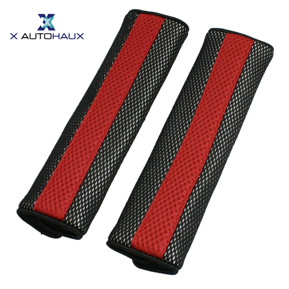 

X Autohaux 2 шт. Съемная крепежная деталь красные, черные чехол для ремня безопасности накладка для ремня автокресла высокого качества безопасности плеча обивка ремней автомобильные аксессуары