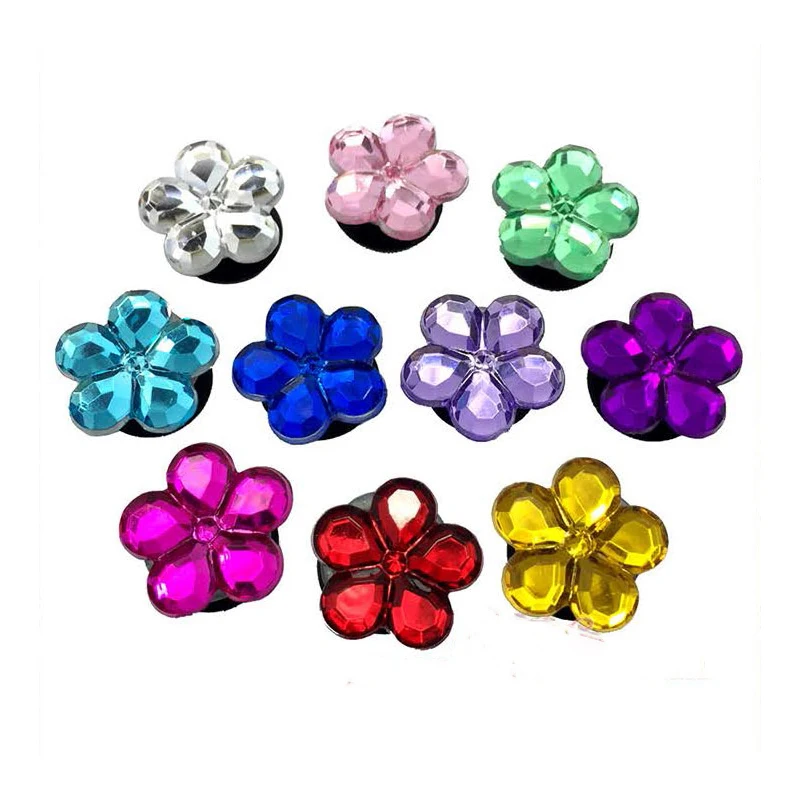 

Single Sale 1pc Crystal PVC Shoe Charms,Shoe Buckles Accessories Fit Bands Bracelets Croc JIBZ,Kids Party X-mas Gift