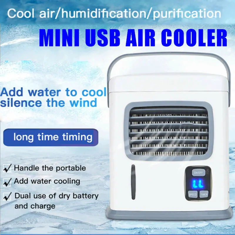 Portable USB Mini Air Conditioner Fan Cool Bedroom Desk Summer Cooling Cooler Cube Water Silent For Home Office | Компьютеры и офис