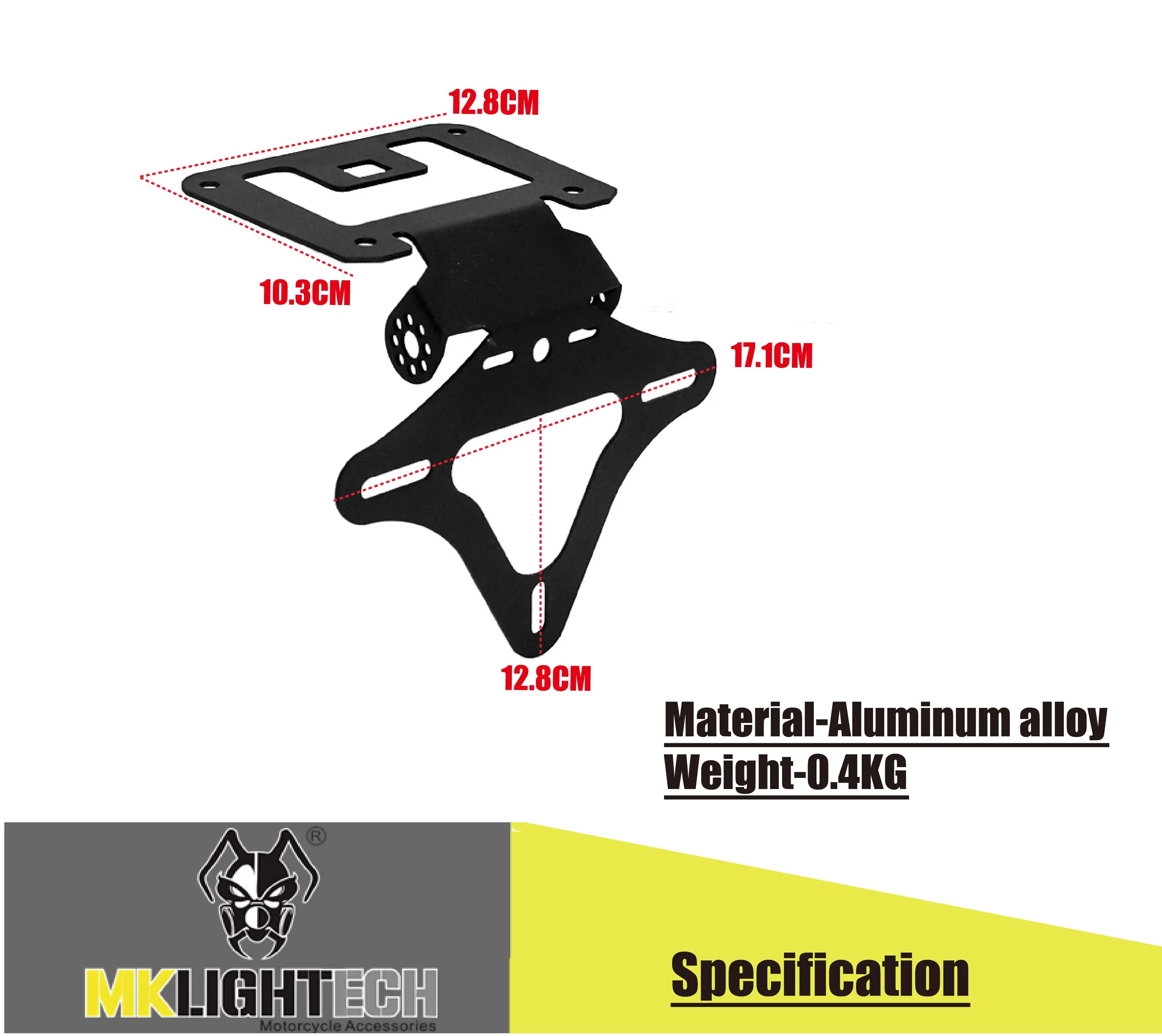 

MKL IGHTECH-for YAMAHA MT-25 MT25 MT-03 MT03 2020 License Plate Frame Rear License Plate Frame Short Tail Fixing Frame