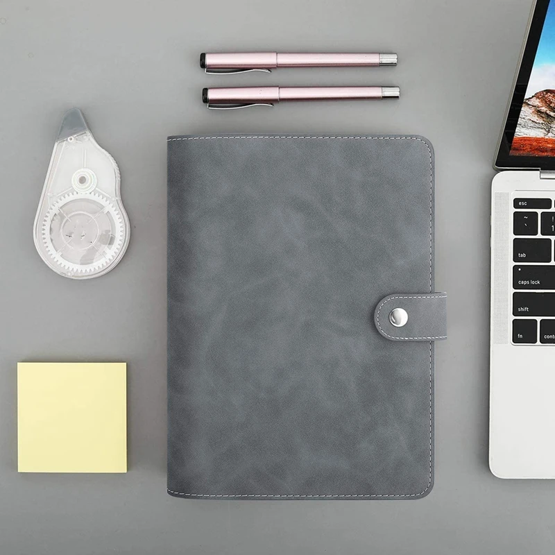 

A6 Budget Binder 6-Ring PU Leather Loose-Leaf Notebook Folde Very Suitable for Home School or Work Use