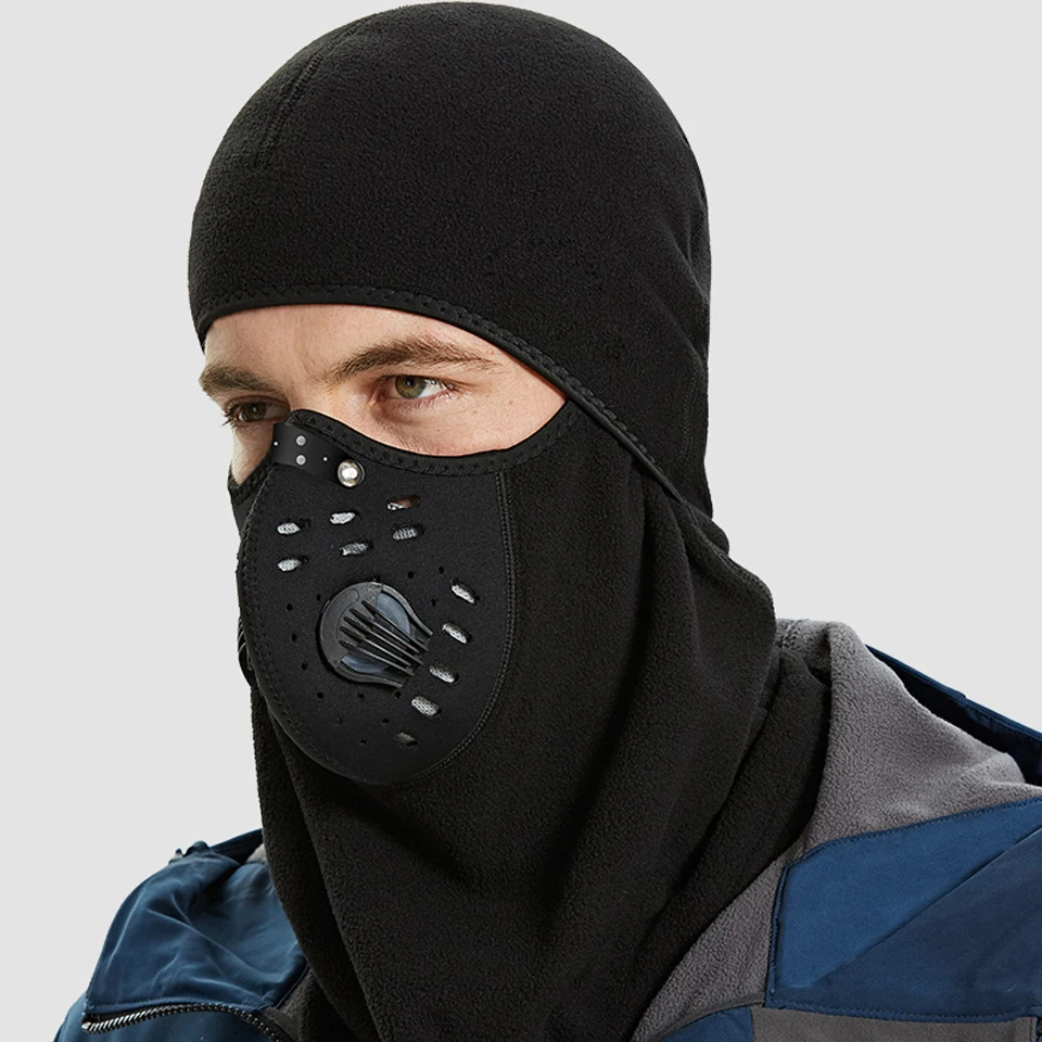 Мужская и женская ветрозащитная водонепроницаемая черная велосипедная маска