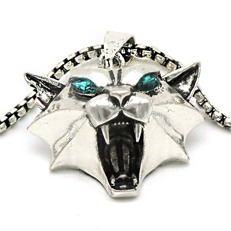 silver cat Ожерелье с подвеской viper волшебник школа серебряный цвет светло-зеленый горный хрусталь 40*25 мм животное дикая голова змеи ожерелье с медальоном - Окраска металла: silver cat