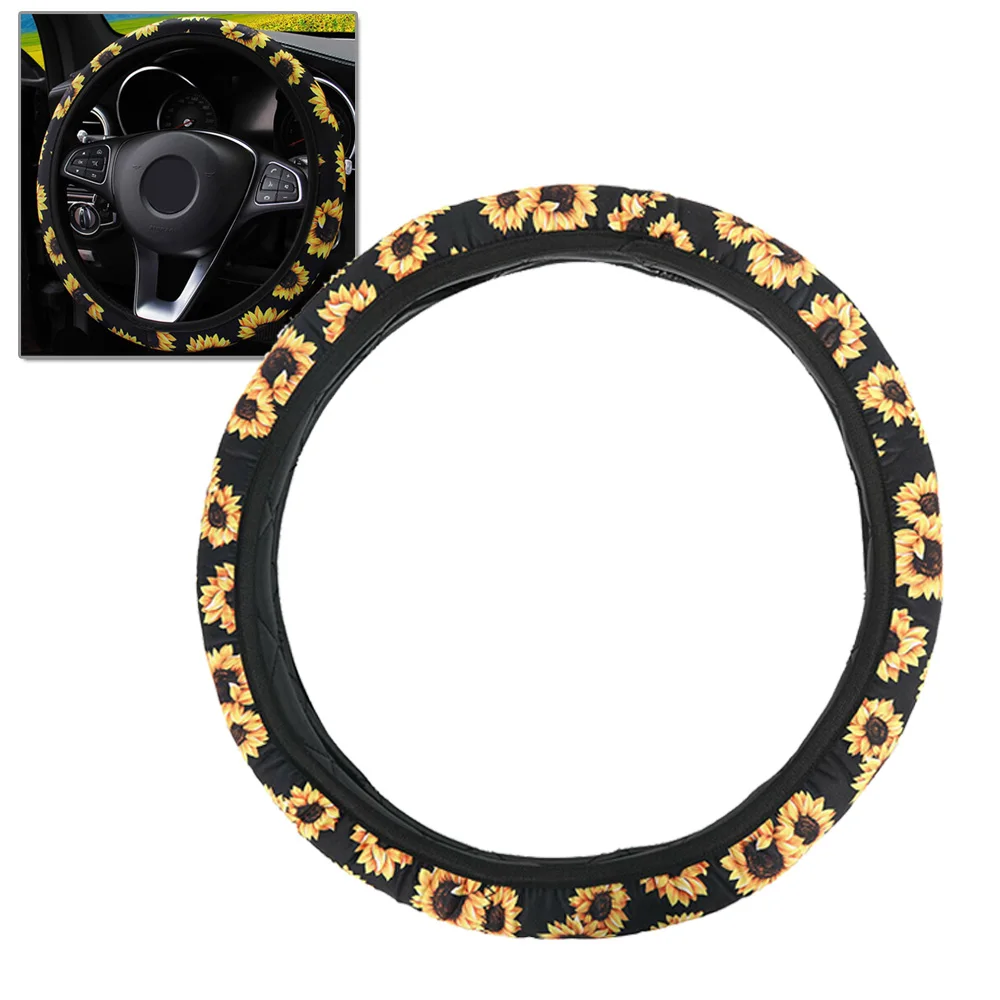 

Interior Steering Wheel cover Sunflower design 38-37CM Protective Replacement