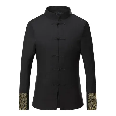 4XL китайский костюм куртка приталенный воротник Мандарин традиционная одежда