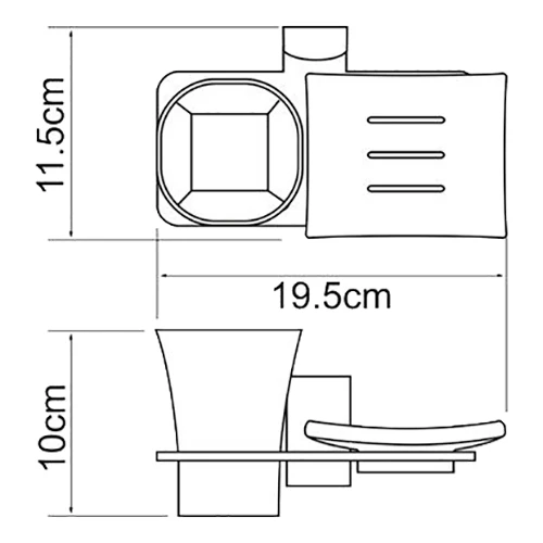 Держатель мыльницы и стакана WasserKRAFT Leine K-5026 | Обустройство дома