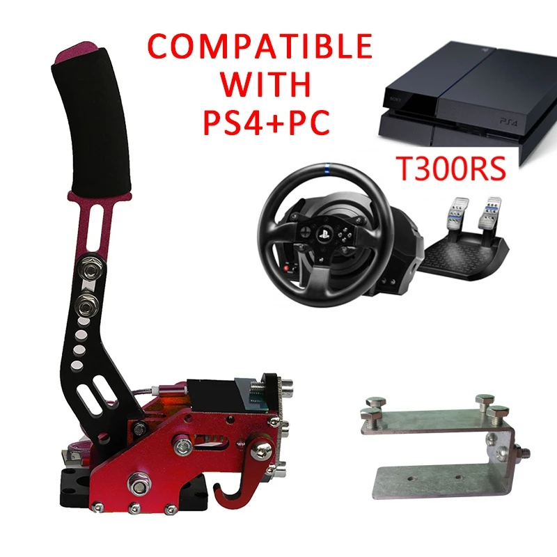 T300RS Red Новые гоночные игры ручной тормоз зажим PS4+ PC USB Ручной тормоз SIM для гоночных игр G27 G29 G920 T300RS с крепежом экшн игрушка - Цвет: T300RS Red