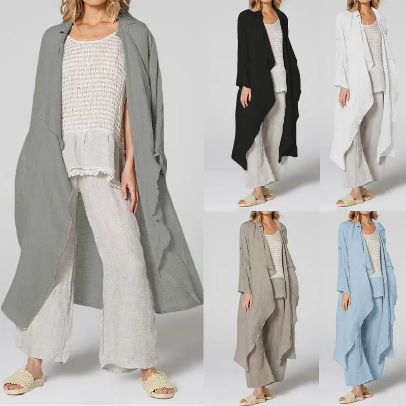 Кимоно Celmia женское с длинным рукавом винтажный Повседневный свободный пляжный