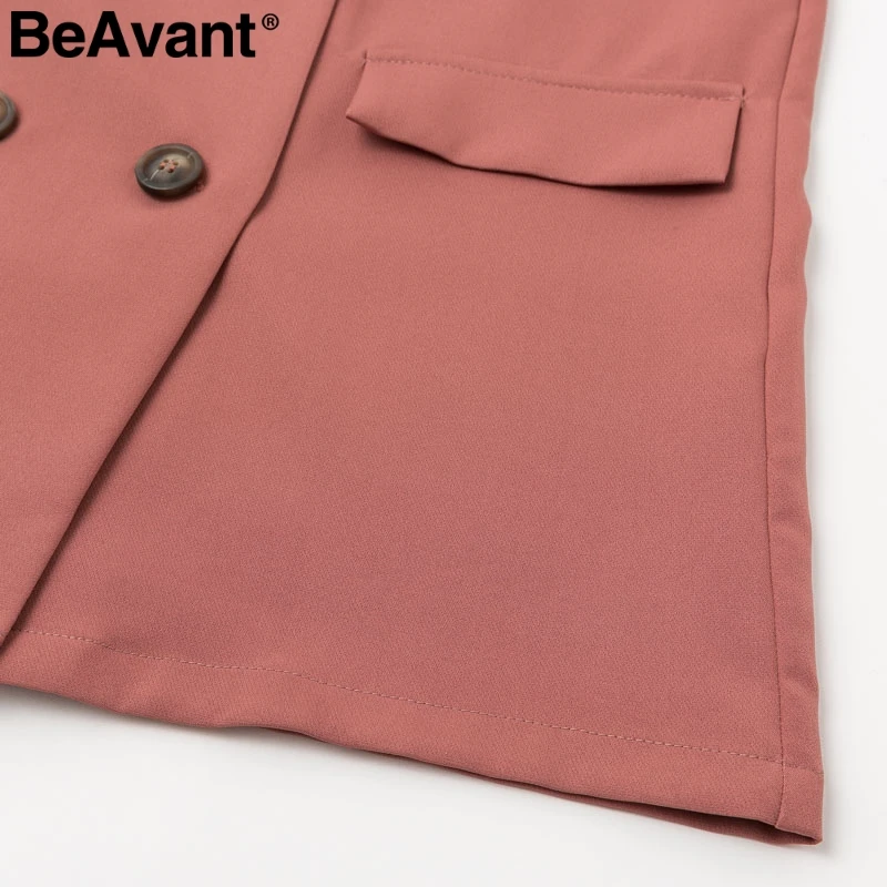 BeAvant элегантный костюм из двух предметов с блейзером, Повседневная Уличная одежда, офисный Женский блейзер, комплект с пуговицами и карманами, пояс с поясом, Женский костюм с шортами