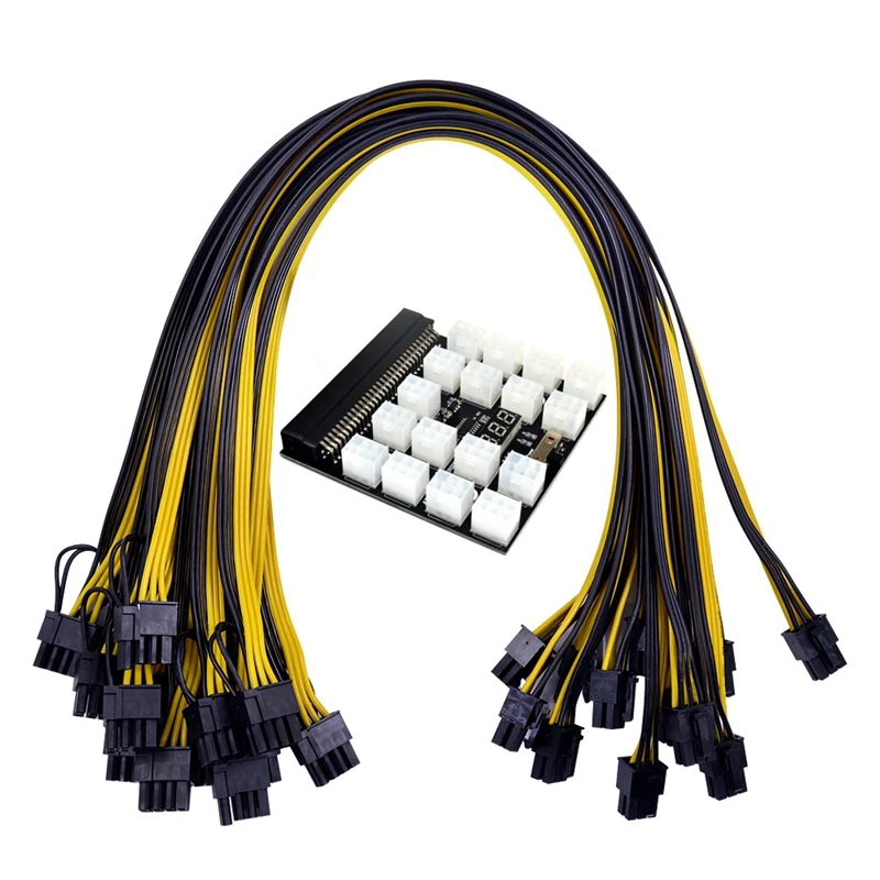 

Breakout Board Kit with 12 6Pin to 6 + 2 8Pin Power Cords for HP 1200W