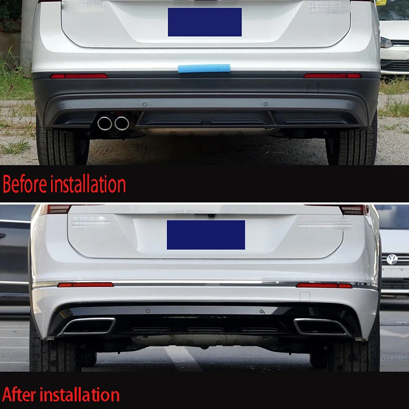 

2017 2019 for VW Tiguan L all-around package edge car styling rear bumper trim cover sticker