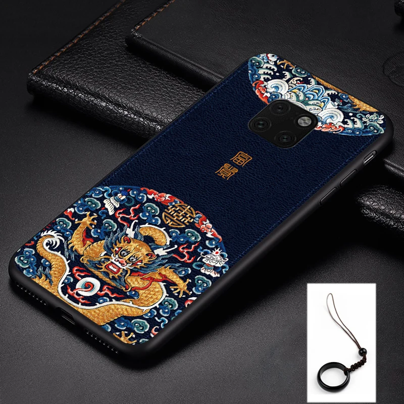 Blue Rich For Huawei P30 P30 Pro Mate 20 20X Honor 20 Pro 20i Lite Nova 5T Case Antifingerprint Shockproof PU Leather Embossed Cover Funda - Цвет: Blue Rich