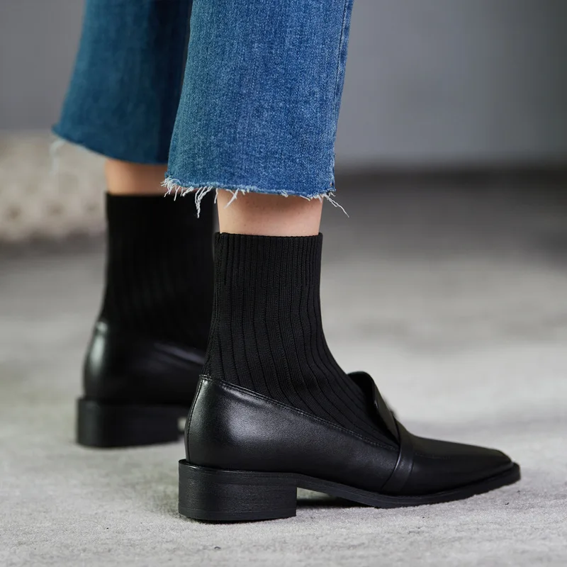 Fujin/лидер продаж 2021 года Женские носки Модные ботинки из эластичной шерсти