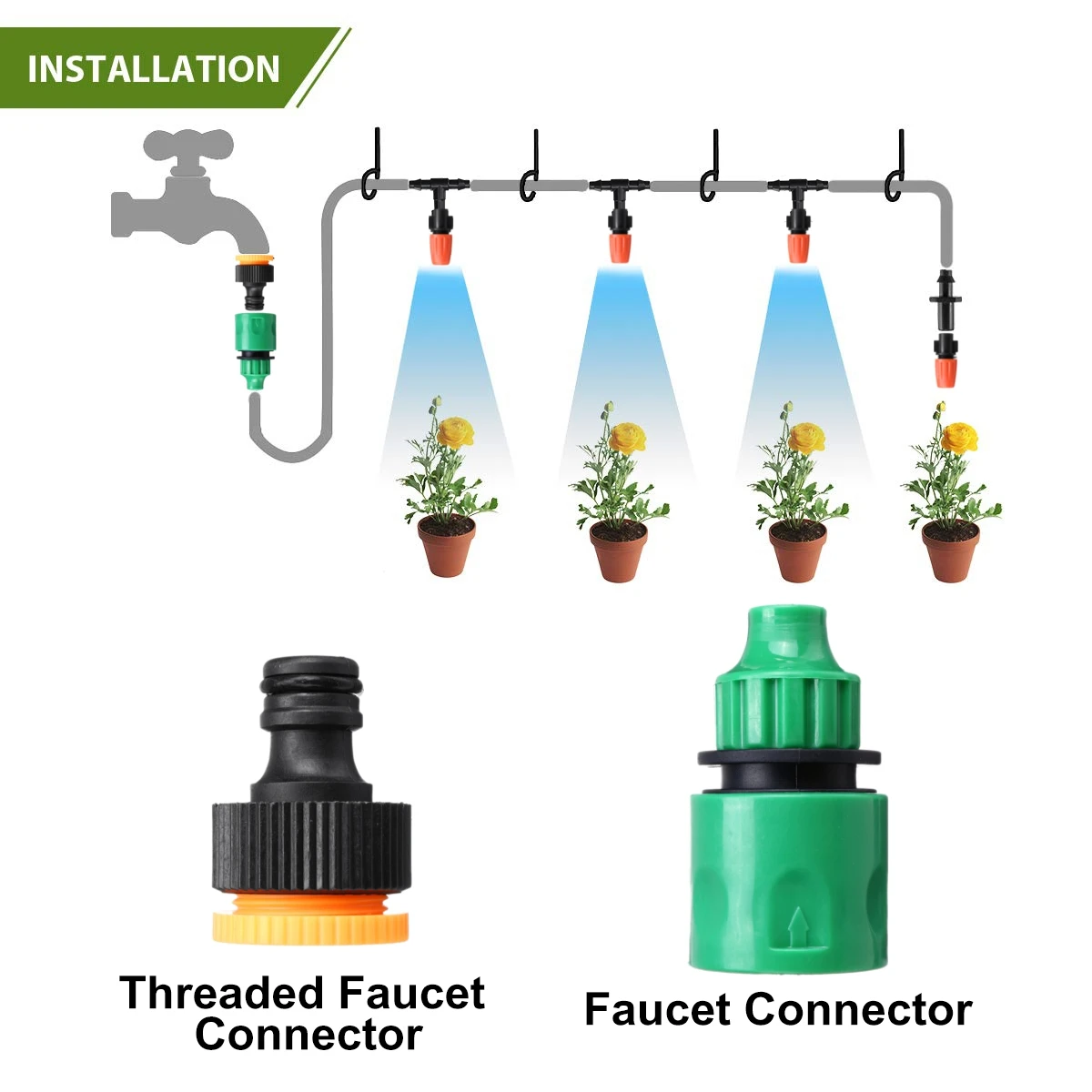 

25m Drip irrigation Automatic Garden Watering System Kit Garden Irrigation Watering Micro Drip Mist Spray Cooling System